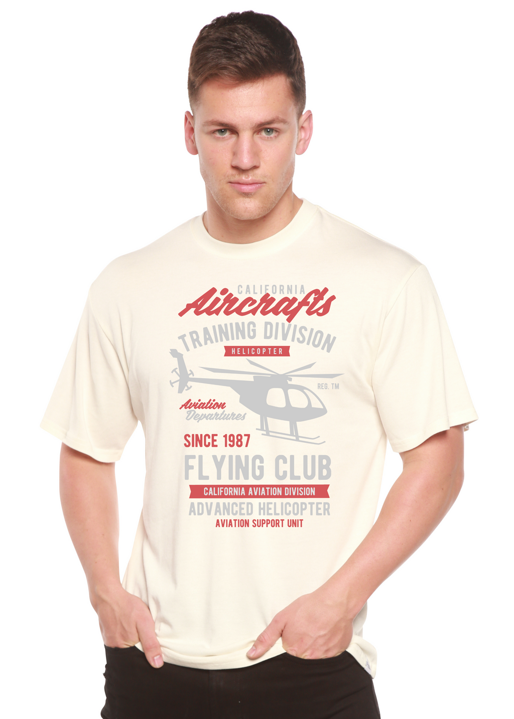 California Aircraft Men's Bamboo Viscose/Organic Cotton Short Sleeve Graphic T-Shirt