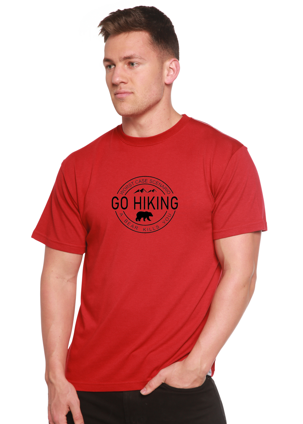 Go Hiking Men's Bamboo Viscose/Organic Cotton Short Sleeve Graphic T-Shirt