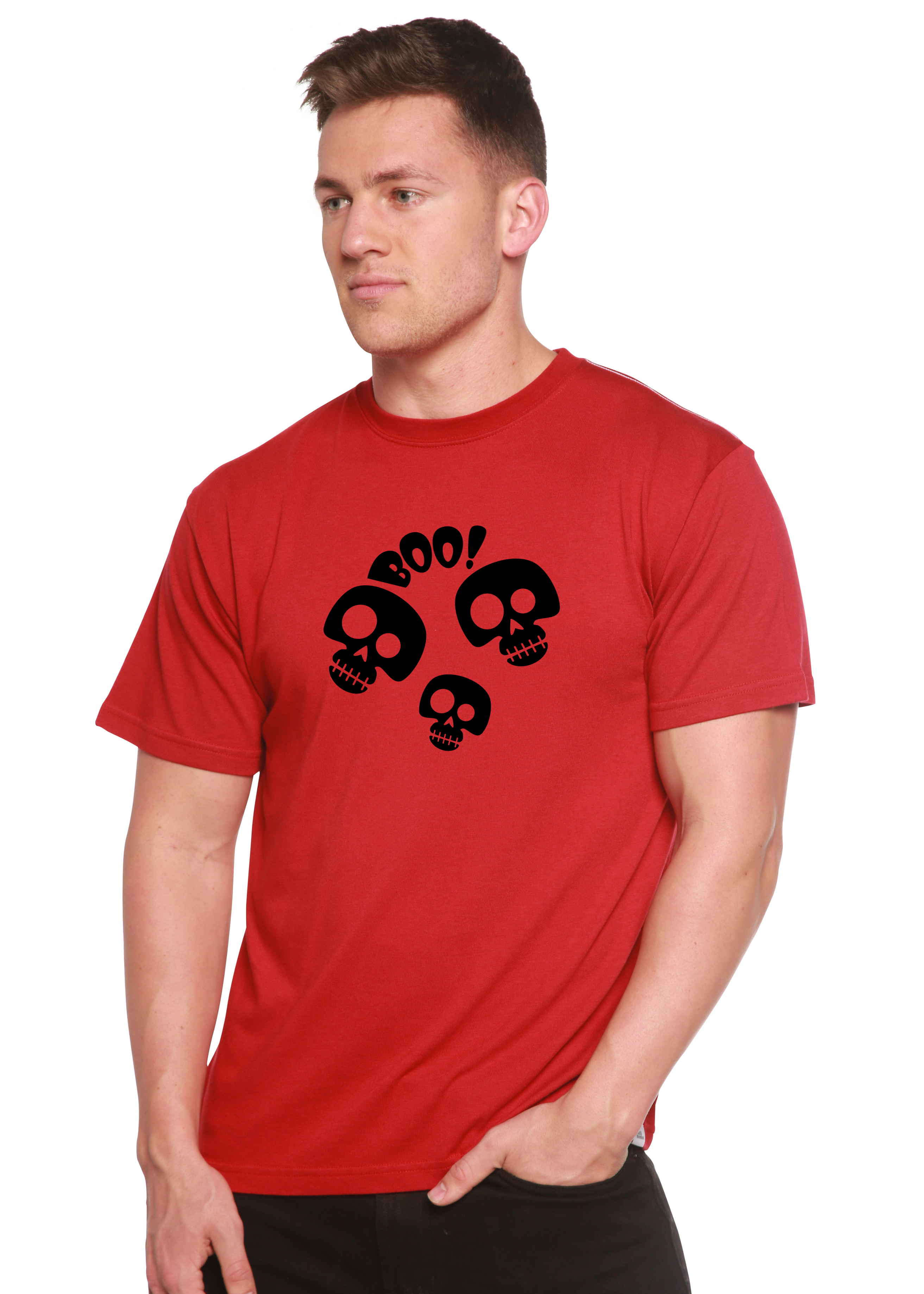 Halloween Boo Unisex Bamboo Viscose/Organic Cotton Short Sleeve Graphic T-Shirt