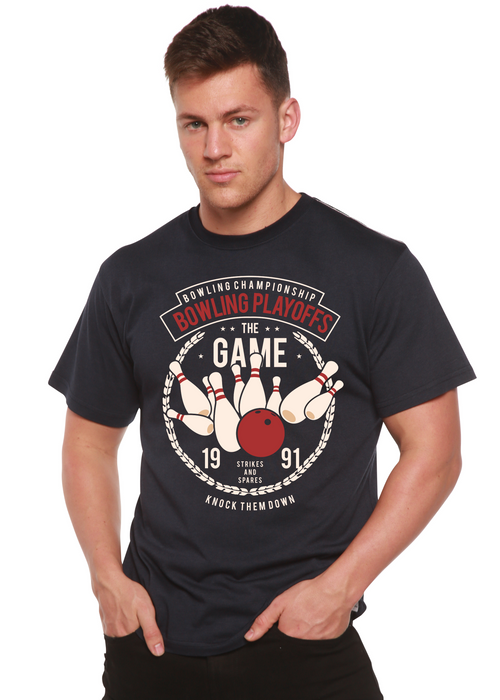 Bowling Playoffs Men's Bamboo Viscose/Organic Cotton Short Sleeve Graphic T-Shirt