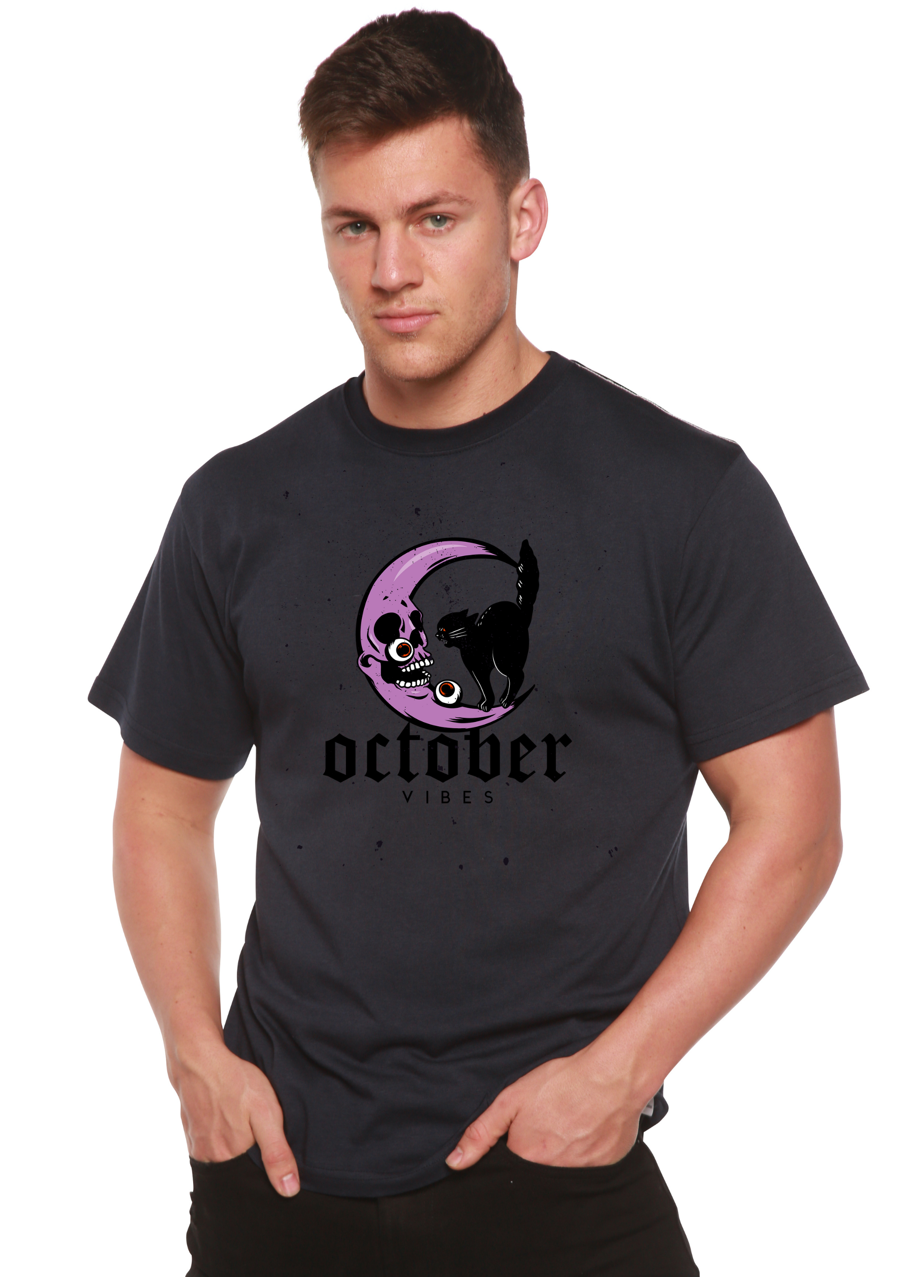 October Vibes Men's Bamboo Viscose/Organic Cotton Short Sleeve Graphic T-Shirt