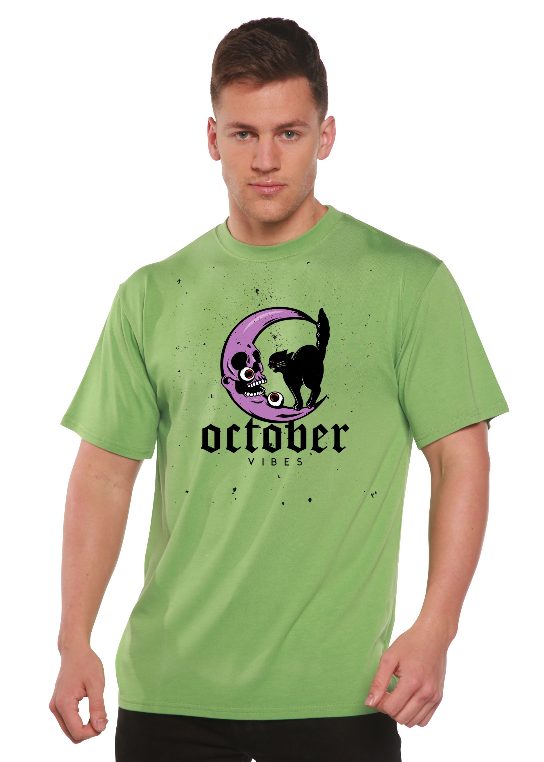 October Vibes Men's Bamboo Viscose/Organic Cotton Short Sleeve Graphic T-Shirt