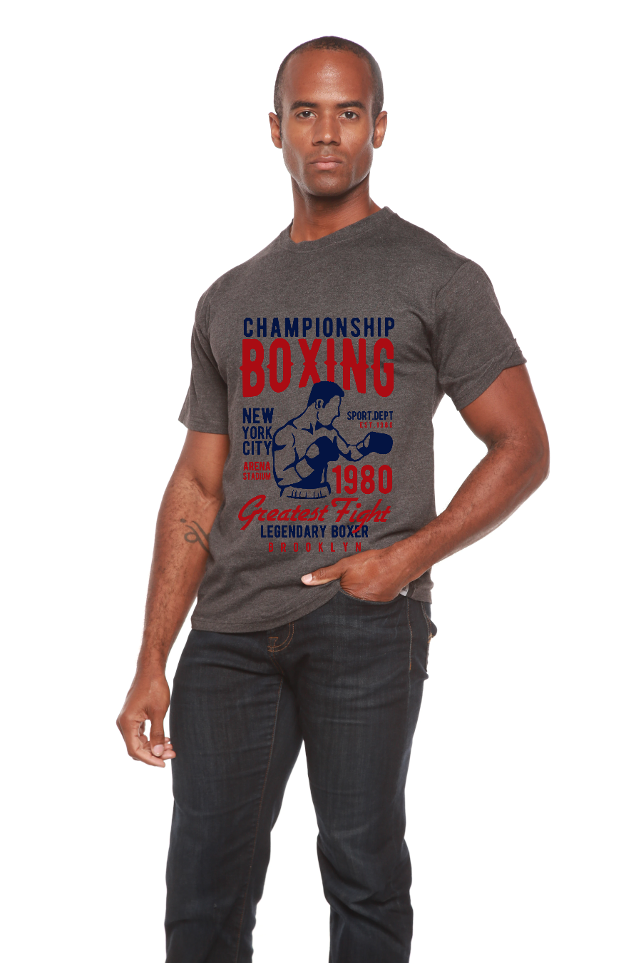 Championship Boxing Men's Bamboo Viscose/Organic Cotton Short Sleeve Graphic T-Shirt