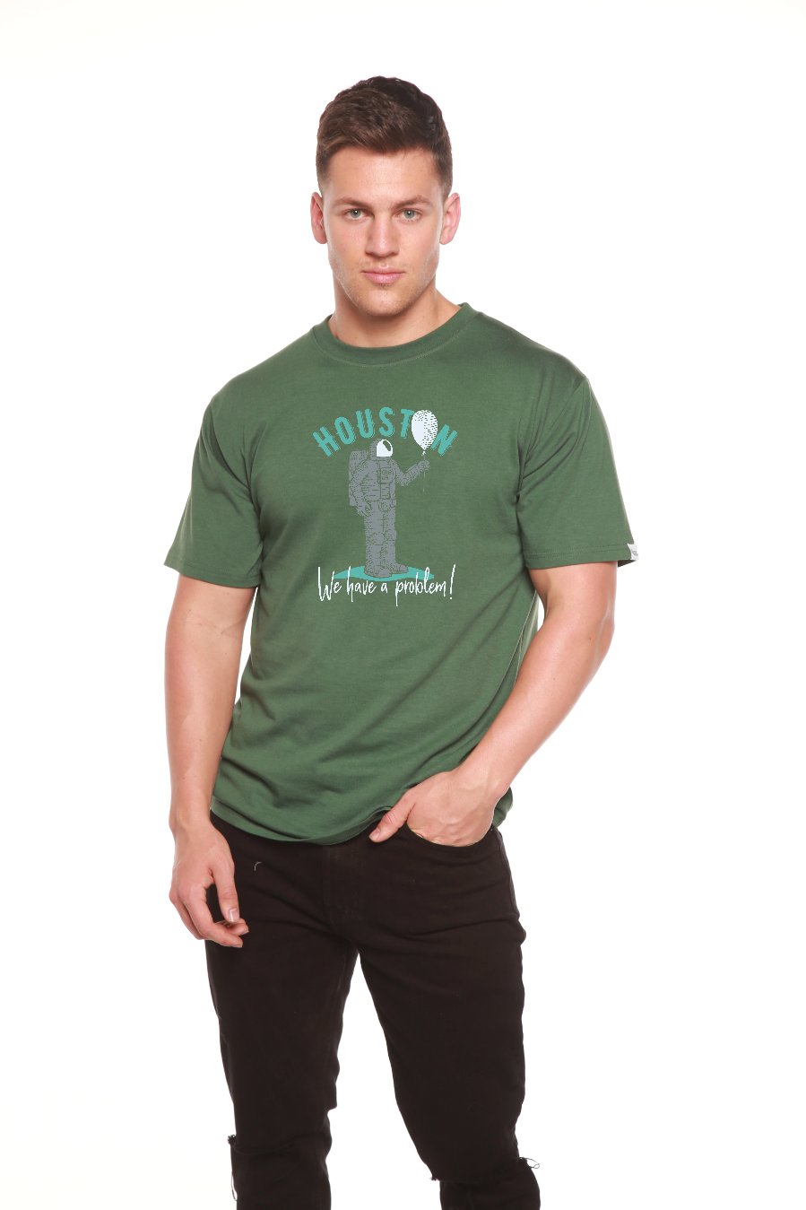 HOUSTON Men's Bamboo Viscose/Organic Cotton Short Sleeve Graphic T-Shirt