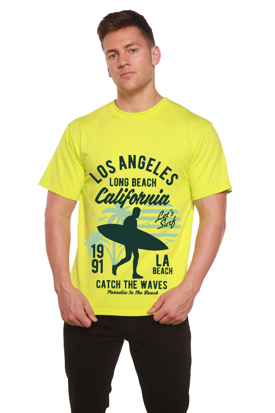 Los Angeles Men's Bamboo Viscose/Organic Cotton Short Sleeve Graphic T-Shirt