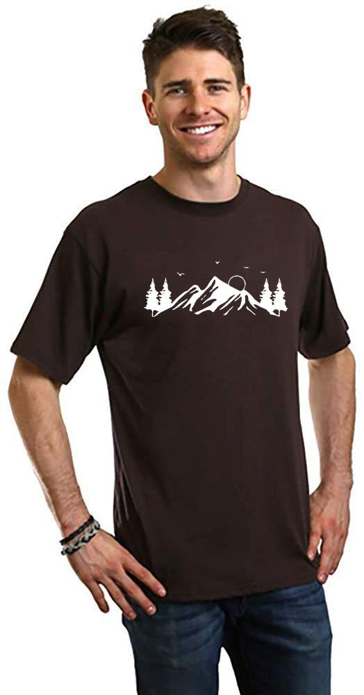 Men's Bamboo Viscose/Organic Cotton Short Sleeve T-Shirt with Print Mauna Kea